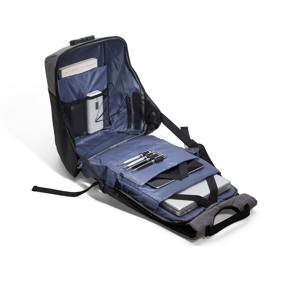 Mochila de Poliéster Anti-Furto USB com Segredo - Imagem 7